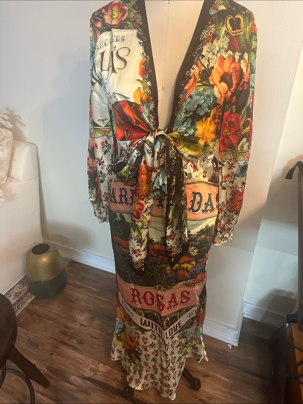 Camila Aromatic Amor Floral Printed Tie-Front Maxi Dress - Picture 5 of 8